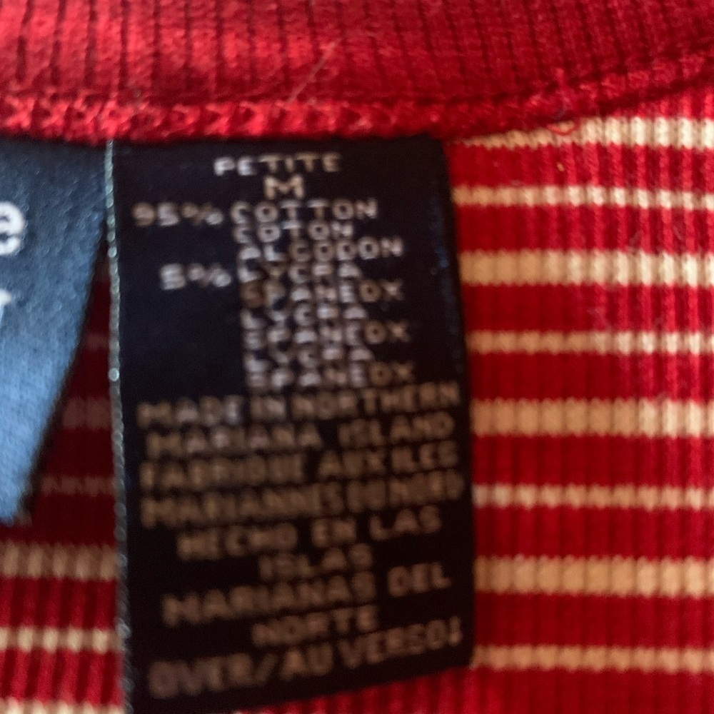 Liz Claiborne Petite Red and White Striped Top Size Medium P - Picture 7 of 7